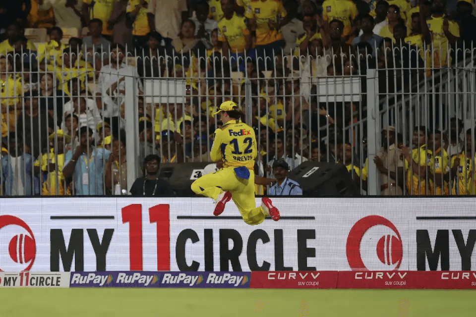 Dewald Brevis 'Bunny Hop' catch