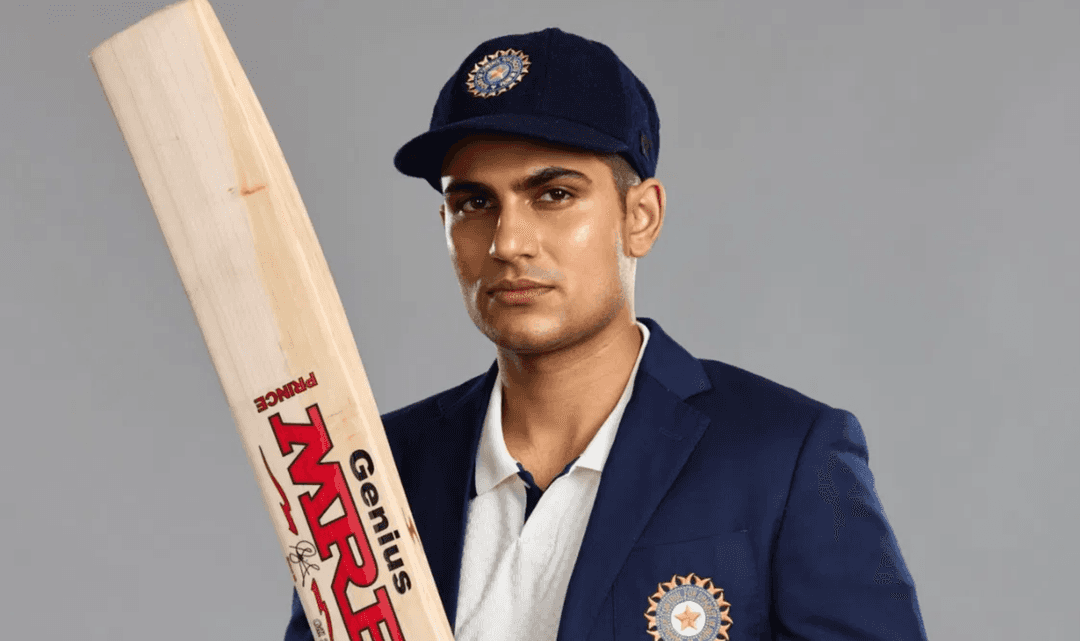 Shubman Gill's bat with "Prince" sticker
